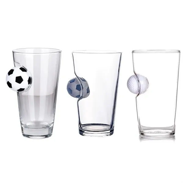 12Oz. Novelty Soccer Ball Themed Glass Tumbler - 12Oz. Novelty Soccer Ball Themed Glass Tumbler - Image 2 of 6