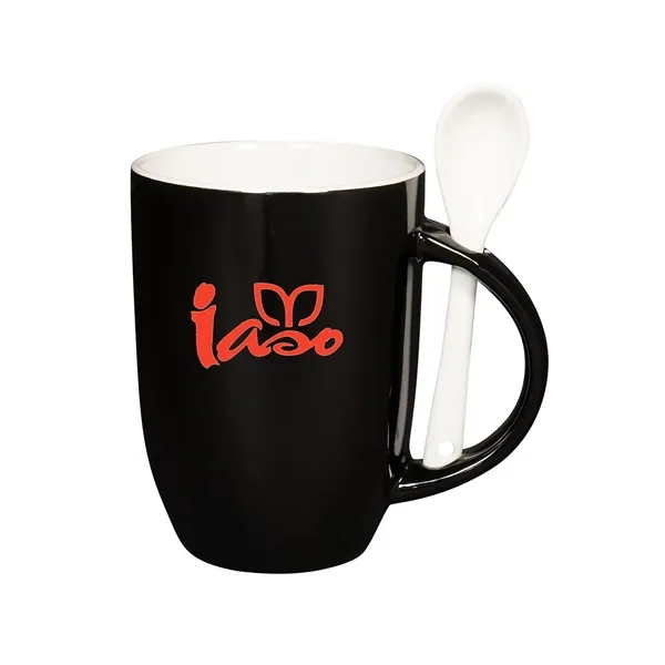 12 oz Dapper Ceramic Mug With Spoon - 12 oz Dapper Ceramic Mug With Spoon - Image 1 of 7