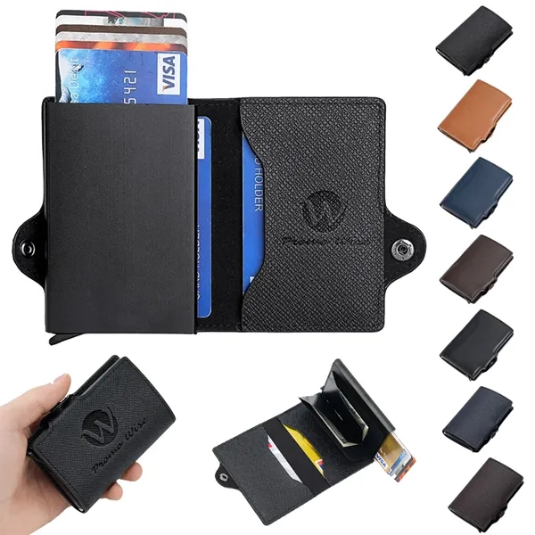 One-Click Pop-Up Slim Anti-Theft RFID-Blocking PU Cardholder - One-Click Pop-Up Slim Anti-Theft RFID-Blocking PU Cardholder - Image 0 of 14