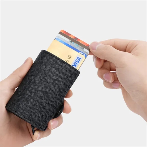 One-Click Pop-Up Slim Anti-Theft RFID-Blocking PU Cardholder - One-Click Pop-Up Slim Anti-Theft RFID-Blocking PU Cardholder - Image 1 of 14
