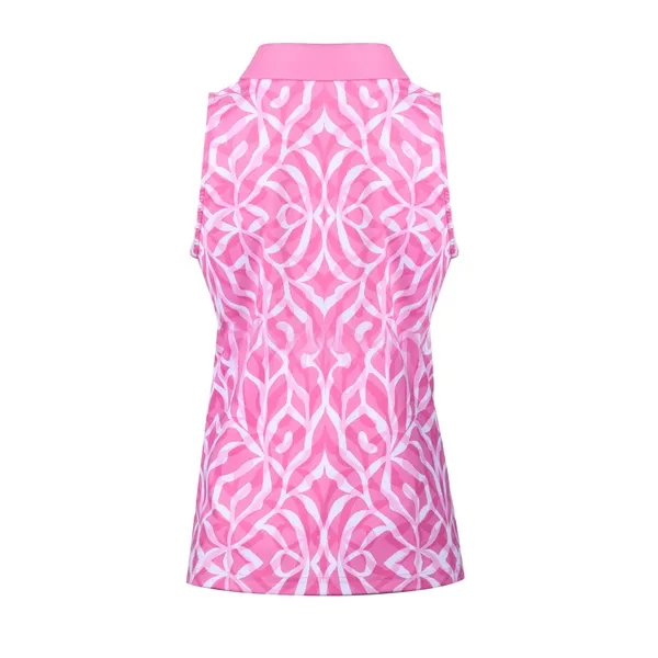 Custom Women's Sleeveless Zip Polo Shirt - Custom Women's Sleeveless Zip Polo Shirt - Image 3 of 5