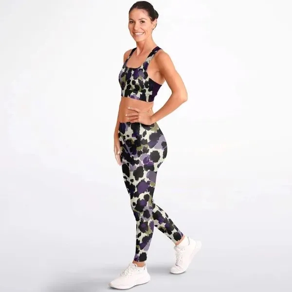 Padded Sports Bra & Leggings - All Over Print - Padded Sports Bra & Leggings - All Over Print - Image 0 of 3