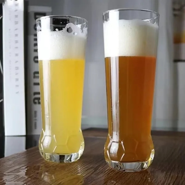 13Oz. Soccer Ball Design Tall Beer Glasses - 13Oz. Soccer Ball Design Tall Beer Glasses - Image 2 of 3