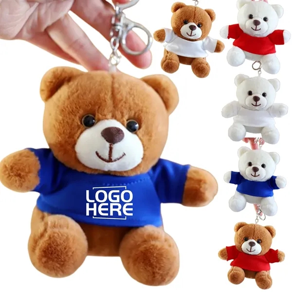 Cute Plush Teddy Bear Keychain With Custom Logo - Cute Plush Teddy Bear Keychain With Custom Logo - Image 0 of 10