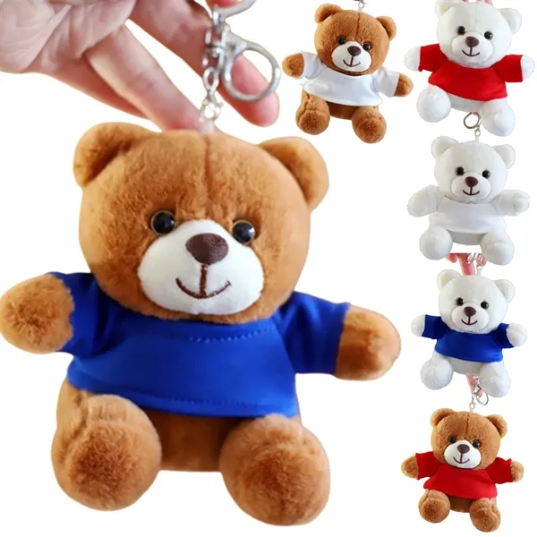 Cute Plush Teddy Bear Keychain With Custom Logo - Cute Plush Teddy Bear Keychain With Custom Logo - Image 1 of 10