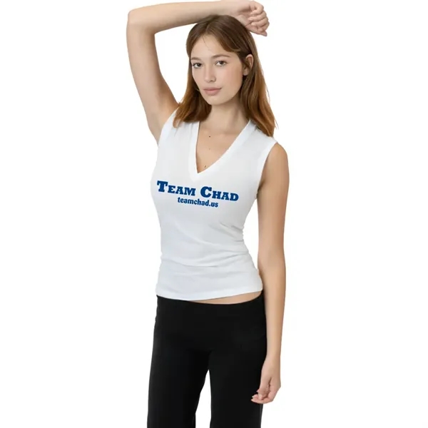 Poly Cotton Sleeveless V-Neck - Poly Cotton Sleeveless V-Neck - Image 0 of 1