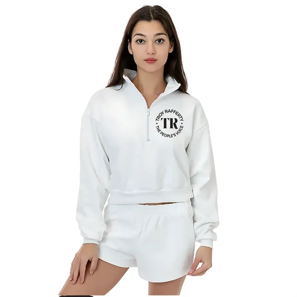 Heavy Fleece Cropped Half Zip Pullover - Heavy Fleece Cropped Half Zip Pullover - Image 0 of 3