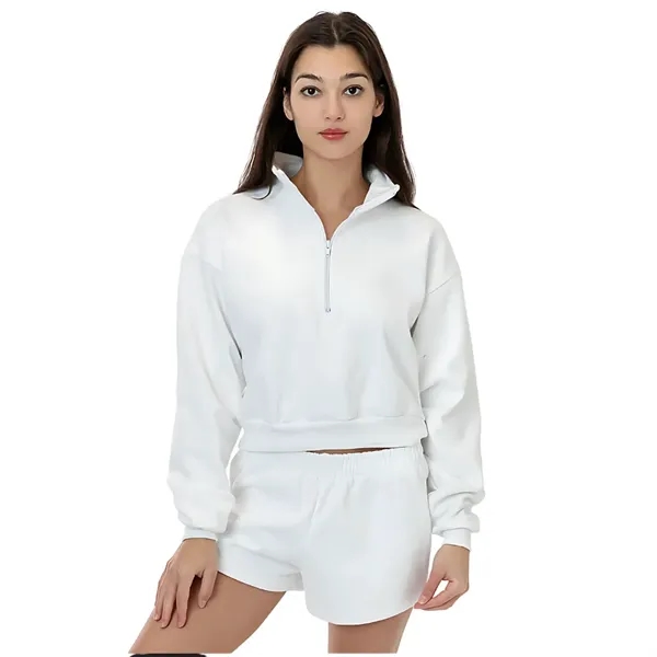 Heavy Fleece Cropped Half Zip Pullover - Heavy Fleece Cropped Half Zip Pullover - Image 1 of 3