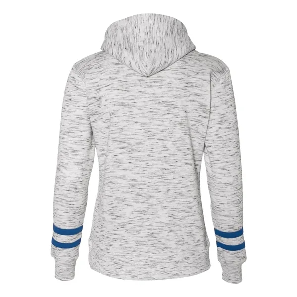 J. America Women's Melange Fleece Striped-Sleeve Hooded S... - J. America Women's Melange Fleece Striped-Sleeve Hooded S... - Image 8 of 8