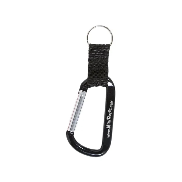 Carabiner With Strap And Split Ring Keychain - Carabiner With Strap And Split Ring Keychain - Image 2 of 3