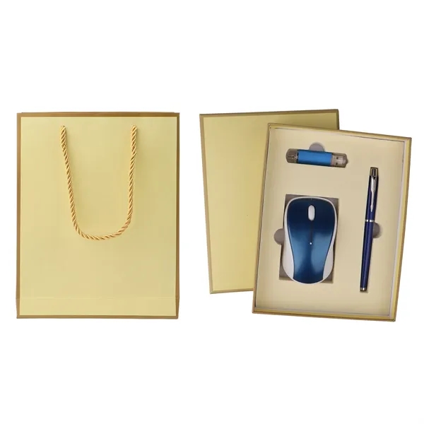 3 in 1 Gift Set W/Sign Pen, USB Drive,Wireless Mouse - 3 in 1 Gift Set W/Sign Pen, USB Drive,Wireless Mouse - Image 1 of 2