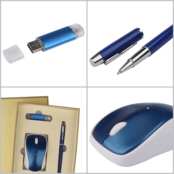 3 in 1 Gift Set W/Sign Pen, USB Drive,Wireless Mouse - 3 in 1 Gift Set W/Sign Pen, USB Drive,Wireless Mouse - Image 2 of 2