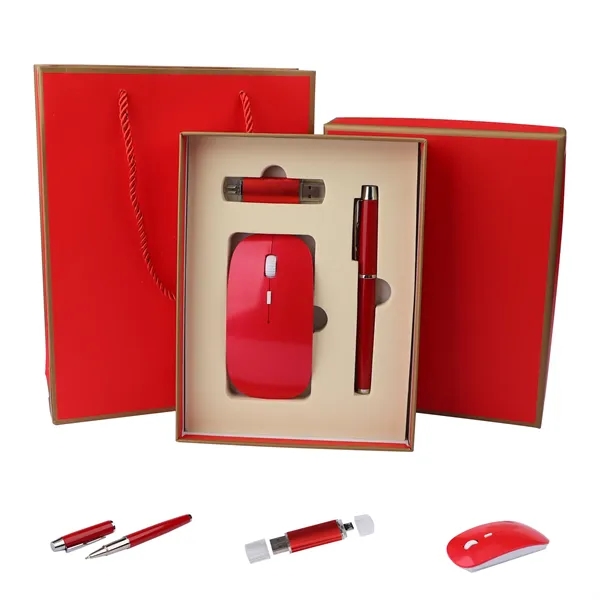 3 in 1 Business Gift Set W/ Wireless Mouse, Pen&Usb Drive - 3 in 1 Business Gift Set W/ Wireless Mouse, Pen&Usb Drive - Image 1 of 2