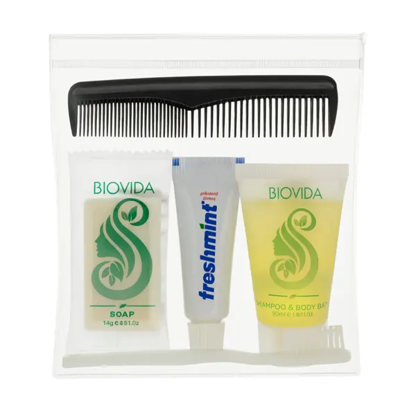 5-Piece Travel Hygiene Kit in Clear Zip Bag - 5-Piece Travel Hygiene Kit in Clear Zip Bag - Image 0 of 1