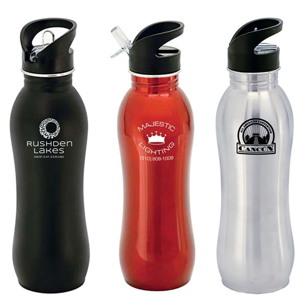 28 oz. Push Cap Plastic Water Bottle | Plum Grove