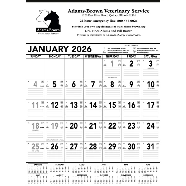 Triumph® Calendars Black & White Contractor Memo Calendar - Triumph® Calendars Black & White Contractor Memo Calendar - Image 5 of 9