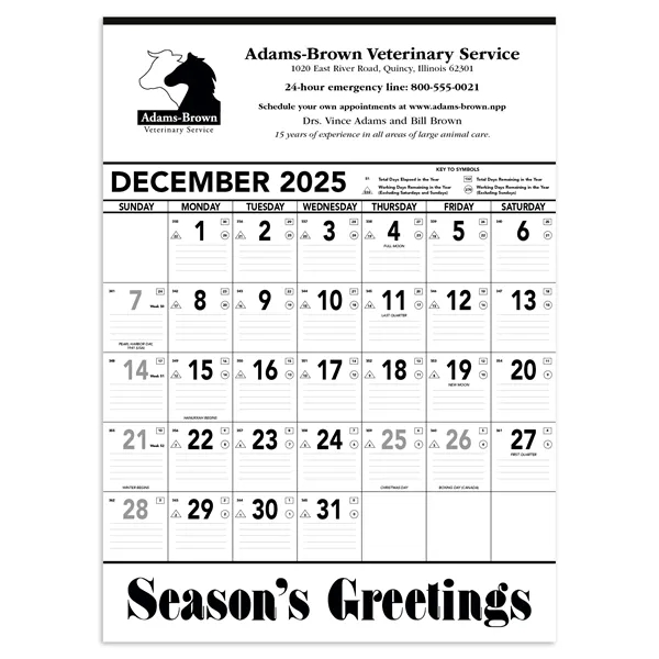 Triumph® Calendars Black & White Contractor Memo Calendar - Triumph® Calendars Black & White Contractor Memo Calendar - Image 9 of 9