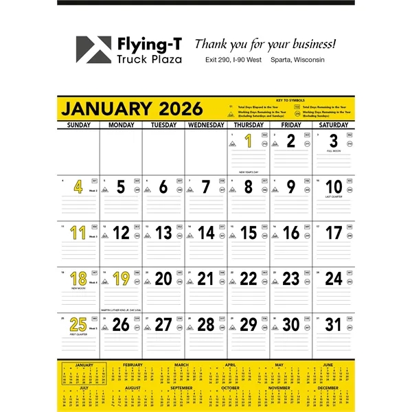 Triumph® Calendars Yellow & Black Contractor Memo Calendar - Triumph® Calendars Yellow & Black Contractor Memo Calendar - Image 5 of 9