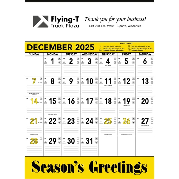 Triumph® Calendars Yellow & Black Contractor Memo Calendar - Triumph® Calendars Yellow & Black Contractor Memo Calendar - Image 8 of 9