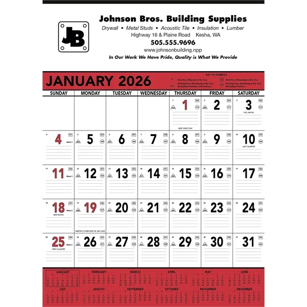Triumph® Calendars Red & Black Contractor Memo Calendar - Triumph® Calendars Red & Black Contractor Memo Calendar - Image 5 of 9