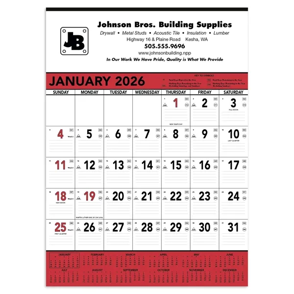 Triumph® Calendars Red & Black Contractor Memo Calendar - Triumph® Calendars Red & Black Contractor Memo Calendar - Image 6 of 9