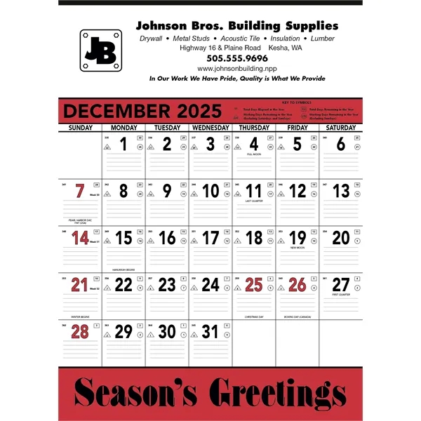 Triumph® Calendars Red & Black Contractor Memo Calendar - Triumph® Calendars Red & Black Contractor Memo Calendar - Image 8 of 9