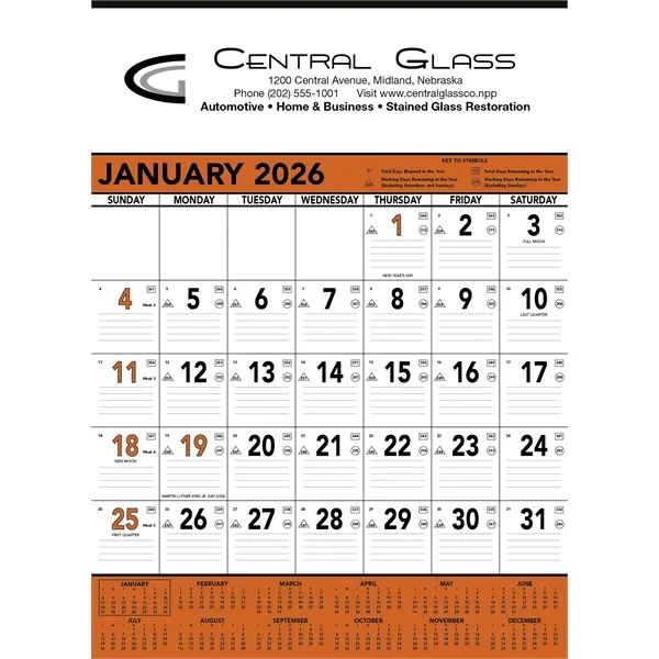 Triumph® Calendars Orange & Black Contractor Memo Calendar - Triumph® Calendars Orange & Black Contractor Memo Calendar - Image 5 of 9