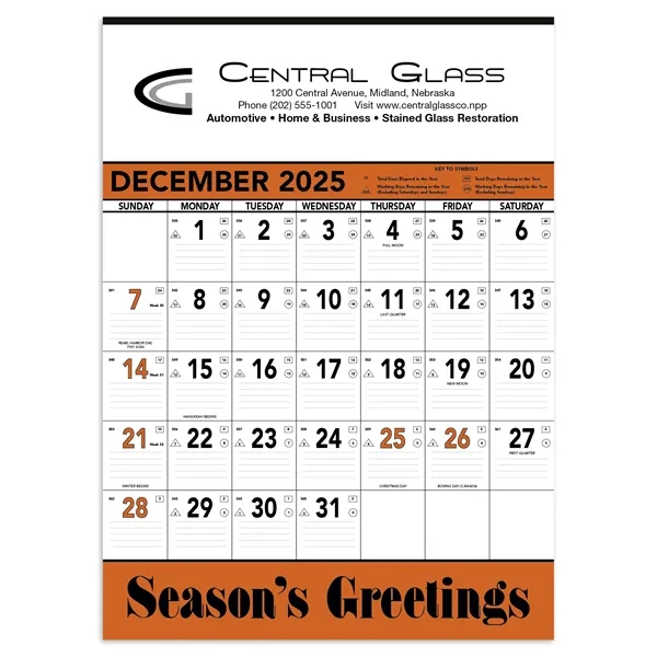 Triumph® Calendars Orange & Black Contractor Memo Calendar - Triumph® Calendars Orange & Black Contractor Memo Calendar - Image 9 of 9