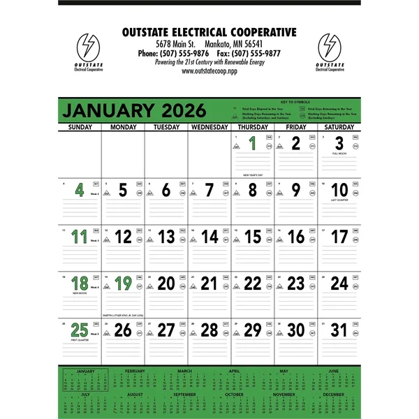 Triumph® Calendars Green & Black Contractor Memo Calendar - Triumph® Calendars Green & Black Contractor Memo Calendar - Image 6 of 9