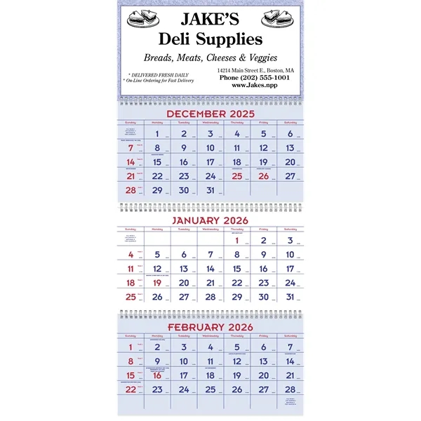Triumph® Calendars Red & Blue Commercial Planner - Triumph® Calendars Red & Blue Commercial Planner - Image 2 of 5