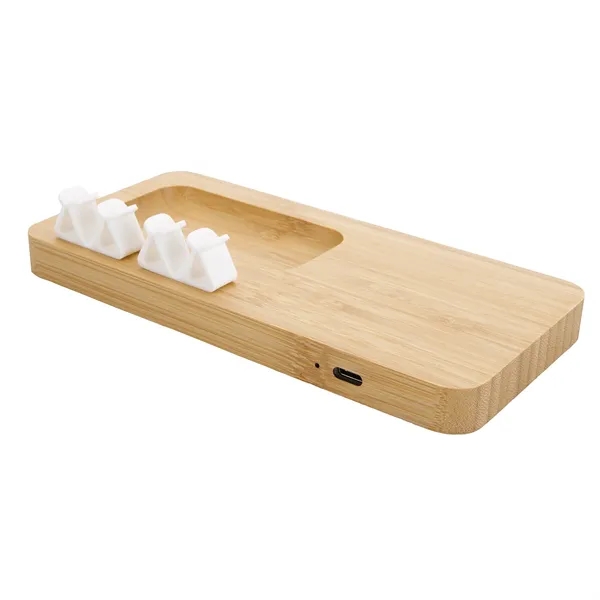 Bamboo 10W Wireless Charging Pad with Cable Organizer - Bamboo 10W Wireless Charging Pad with Cable Organizer - Image 8 of 13