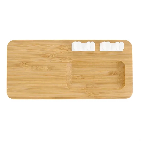 Bamboo 10W Wireless Charging Pad with Cable Organizer - Bamboo 10W Wireless Charging Pad with Cable Organizer - Image 13 of 13