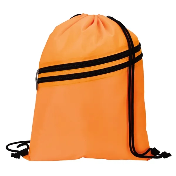 Good Value™ Neon Multi-Zippered Drawstring Backpack - Good Value™ Neon Multi-Zippered Drawstring Backpack - Image 2 of 8