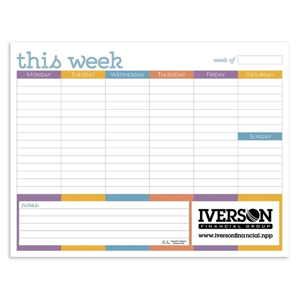 Triumph® Calendars Small Weekly Desk Pad - Colors - Triumph® Calendars Small Weekly Desk Pad - Colors - Image 3 of 6