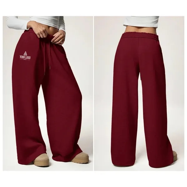 Women's High-Waisted Fleece-Lined Wide-Leg Joggers - Women's High-Waisted Fleece-Lined Wide-Leg Joggers - Image 1 of 5