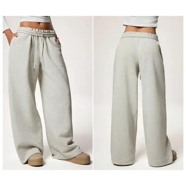 Women's High-Waisted Fleece-Lined Wide-Leg Joggers - Women's High-Waisted Fleece-Lined Wide-Leg Joggers - Image 3 of 5