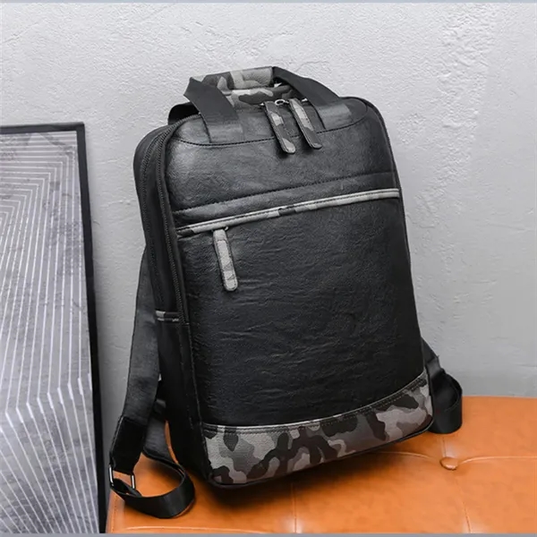 Men's PU Bag Backpack - Men's PU Bag Backpack - Image 4 of 5