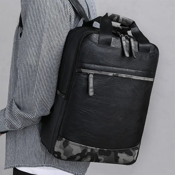 Men's PU Bag Backpack - Men's PU Bag Backpack - Image 5 of 5