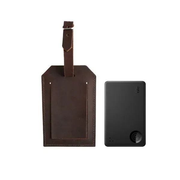 New Tile Slim with Full Grain Leather Luggage Tag - New Tile Slim with Full Grain Leather Luggage Tag - Image 0 of 3