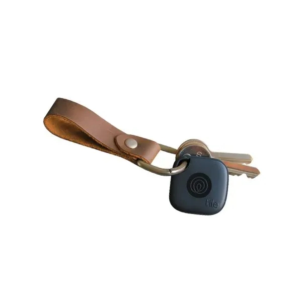 New Tile Mate with Full Grain Leather Key Fob - New Tile Mate with Full Grain Leather Key Fob - Image 0 of 4