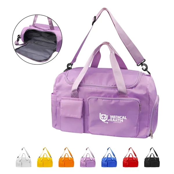 Large Portable Gym Duffle Bag W/ Handle, Oxford Fabric - Large Portable Gym Duffle Bag W/ Handle, Oxford Fabric - Image 0 of 4