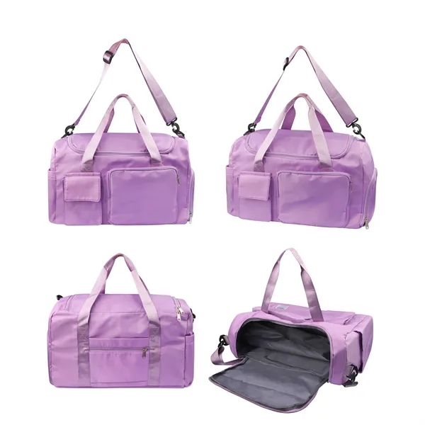 Large Portable Gym Duffle Bag W/ Handle, Oxford Fabric - Large Portable Gym Duffle Bag W/ Handle, Oxford Fabric - Image 2 of 4