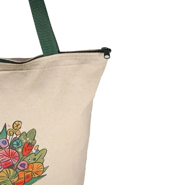 Bottom Gusset Cotton Tote, with Poly Handles & Zipper - Bottom Gusset Cotton Tote, with Poly Handles & Zipper - Image 1 of 4