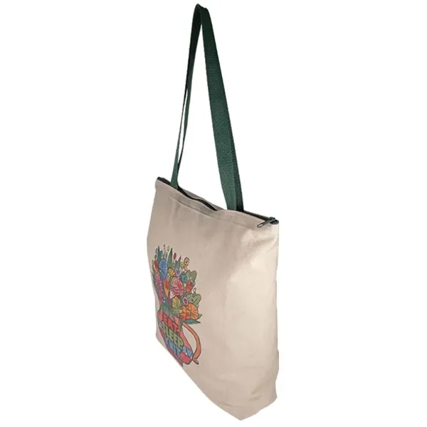 Bottom Gusset Cotton Tote, with Poly Handles & Zipper - Bottom Gusset Cotton Tote, with Poly Handles & Zipper - Image 2 of 4