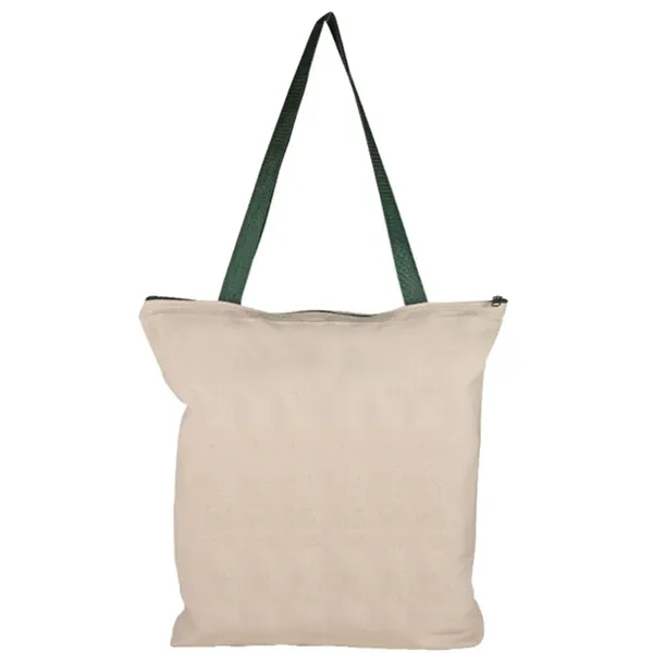 Bottom Gusset Cotton Tote, with Poly Handles & Zipper - Bottom Gusset Cotton Tote, with Poly Handles & Zipper - Image 4 of 4
