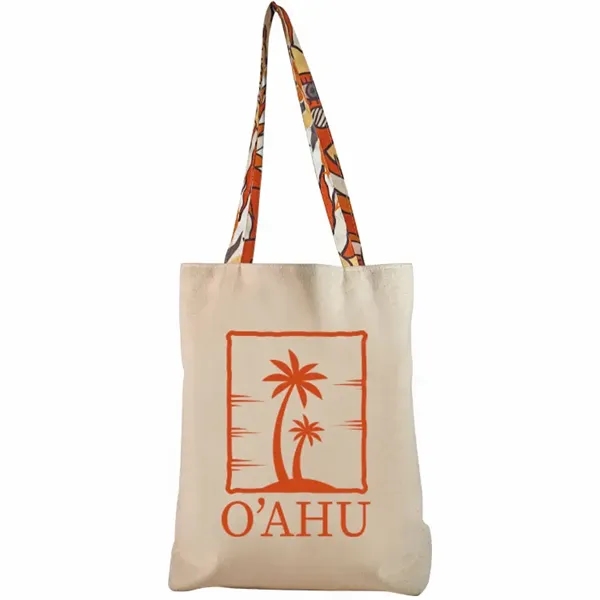 Bottom Gusset Cotton Tote, with Sublimated Handles & Liner - Bottom Gusset Cotton Tote, with Sublimated Handles & Liner - Image 3 of 4