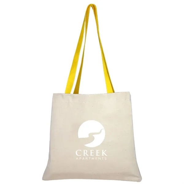 Flat Cotton Tote, with Poly Handles, Nylon Liner - Flat Cotton Tote, with Poly Handles, Nylon Liner - Image 4 of 5