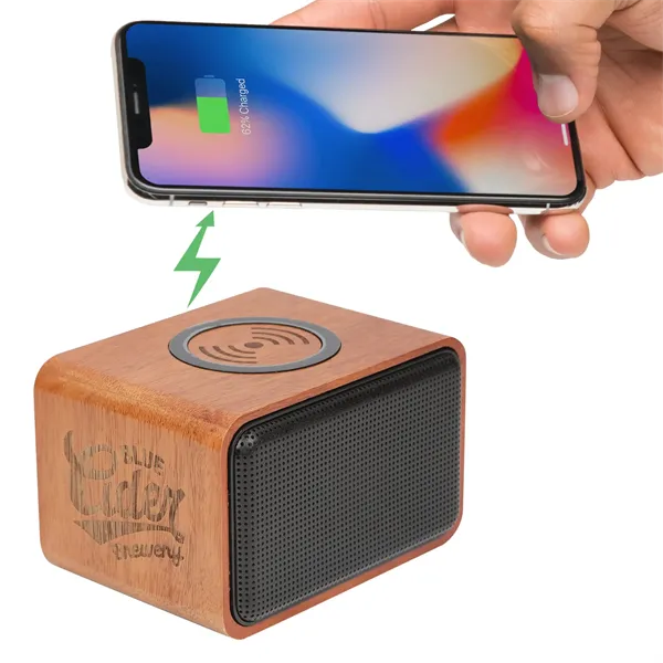 Wood Bluetooth Speaker with Wireless Charging Pad - Wood Bluetooth Speaker with Wireless Charging Pad - Image 0 of 0