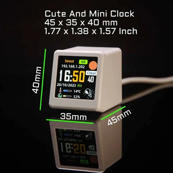 Portable Desktop Gadget Smart Weather Monitoring WiFi Clock - Portable Desktop Gadget Smart Weather Monitoring WiFi Clock - Image 1 of 4