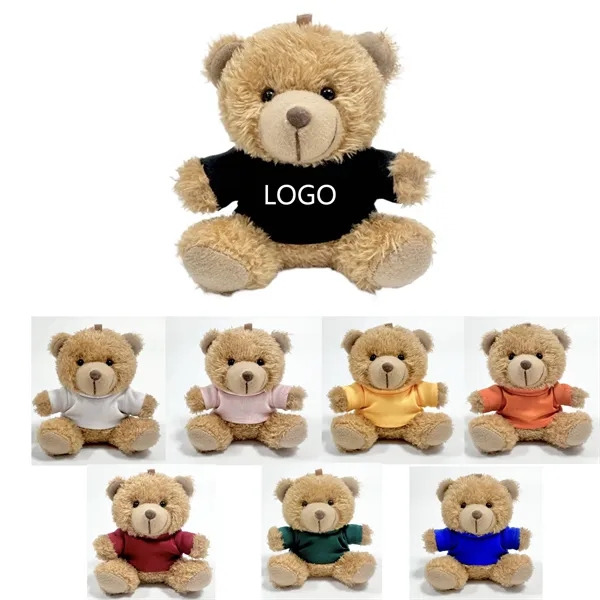 4 Inch Plush Teddy Bear Keychain - 4 Inch Plush Teddy Bear Keychain - Image 0 of 1